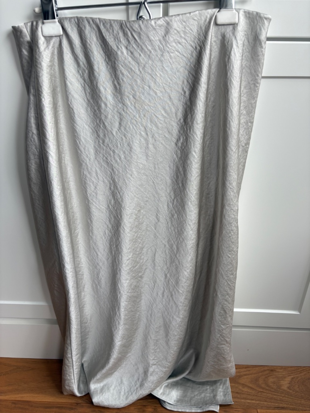 SILVER Satin Maxi Slip Skirt